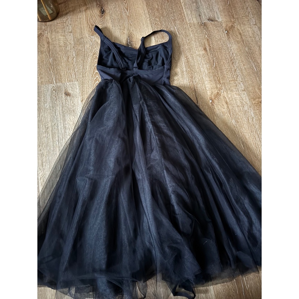 Free People Intimately Black Tulle Corset Midi Dress Sweetheart Neckline Size S - Picture 4 of 6